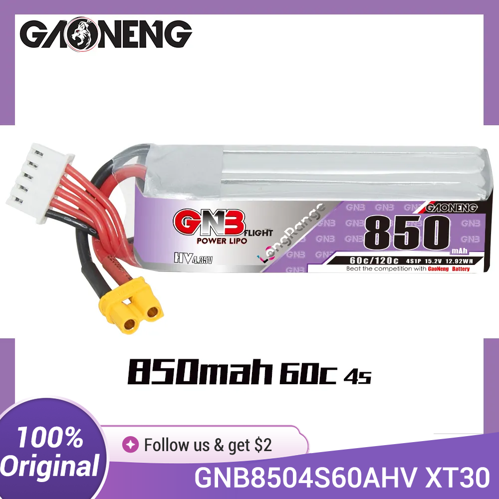 Drone Battery Li-Ion - แบตเตอรี่ GAONENG GNB LiPo 850mAh 4S