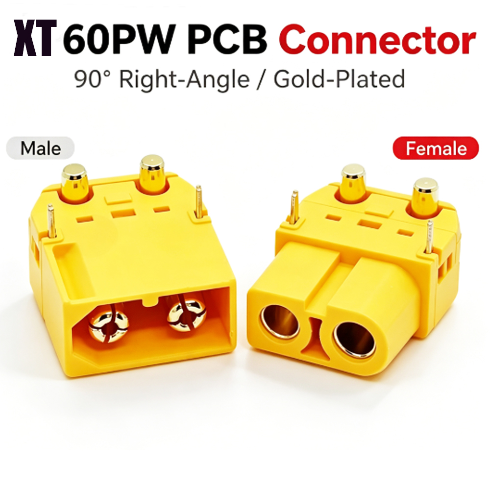 Drone Battery Connector - ขั้วต่อ Amass XT60PW แบบติดตั้งบนแผงวงจร 90 °
