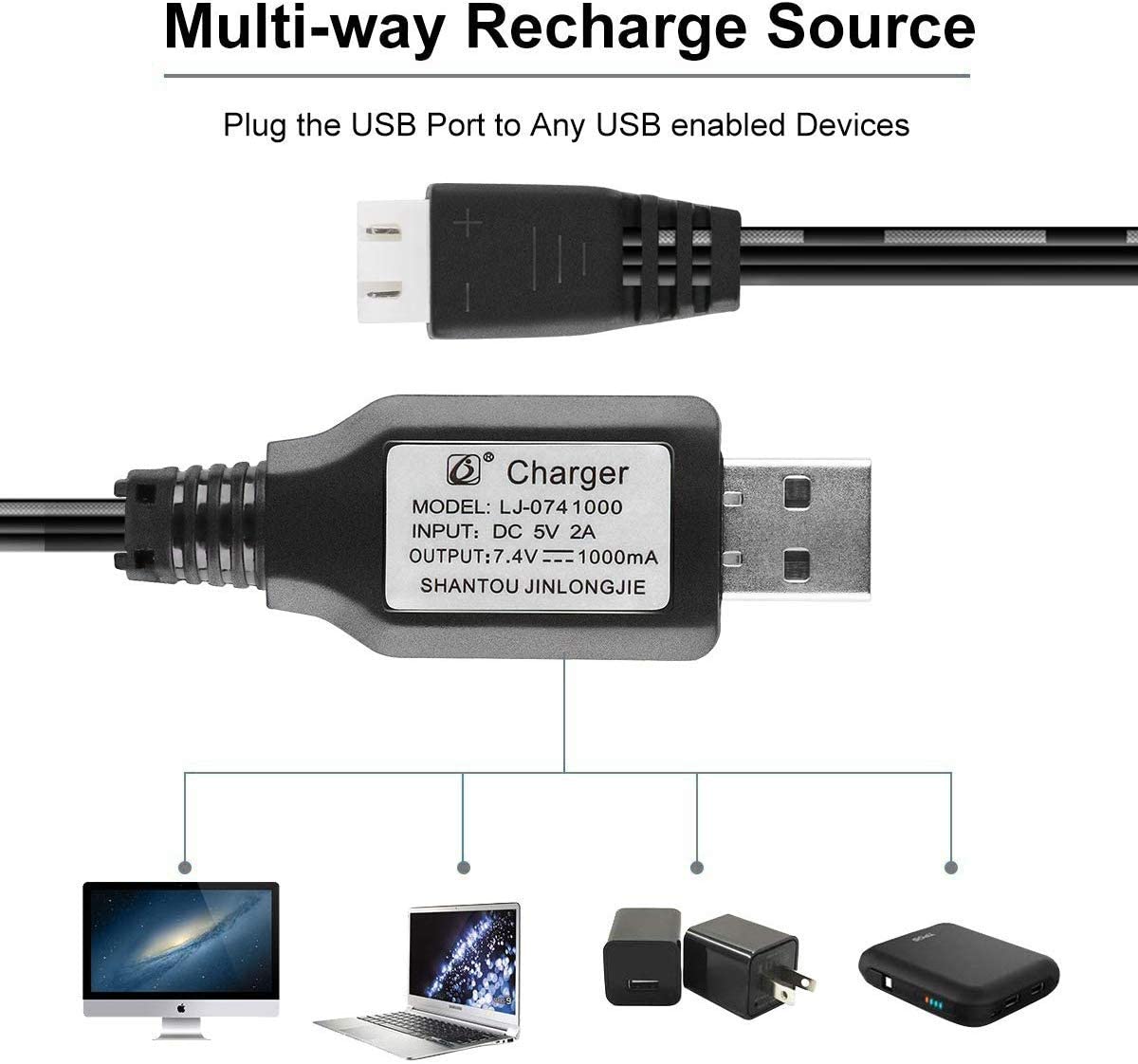 1-Pack XH-3P Balance 7.4V 1A L - Drone Battery Balance Charger บทวิจารณ์และราคา