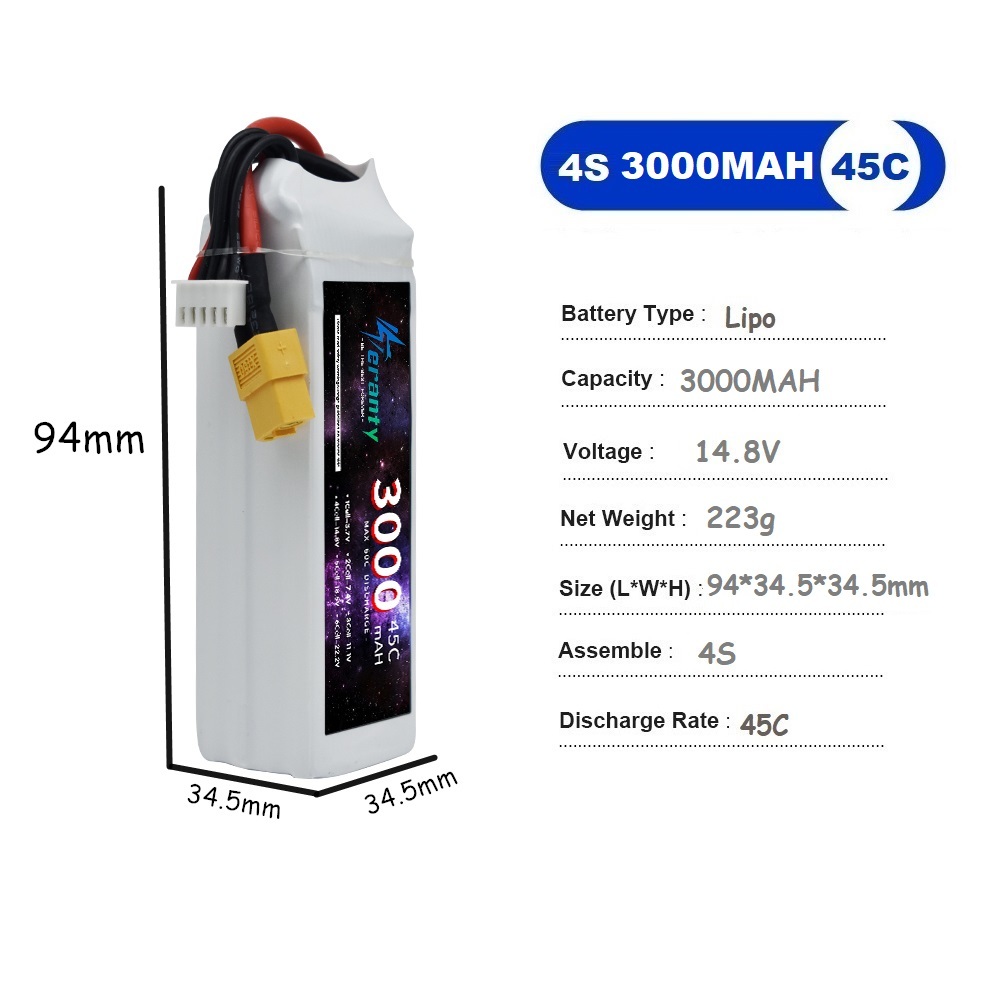 4S LiPo แบตเตอรี่ 14.8V 1500 m - Drone Battery Li-Ion บทวิจารณ์และราคา